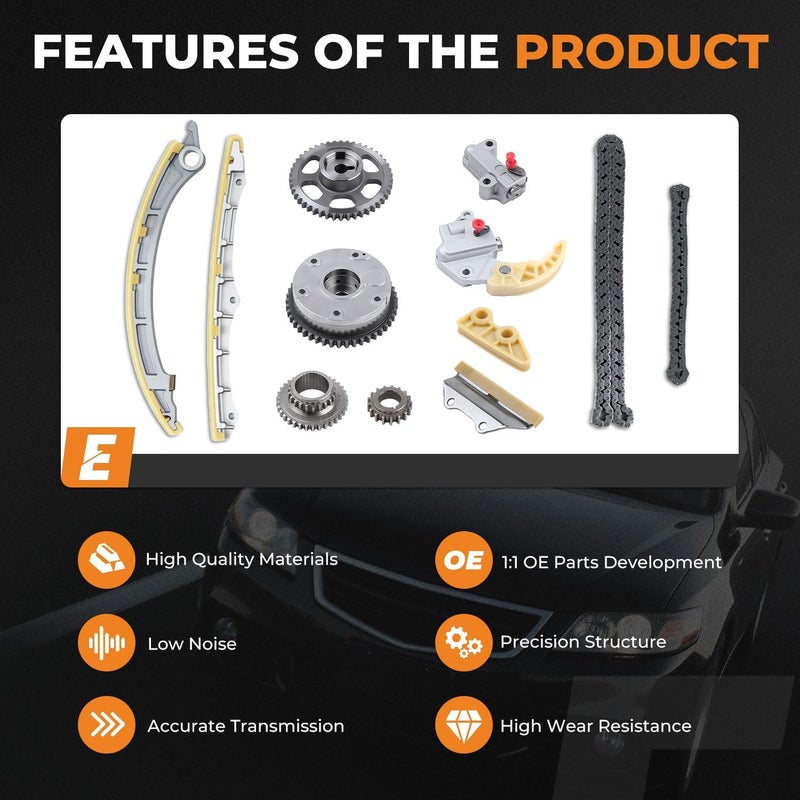 autoexact Store 14510R40A01 Engine Timing Chain Kit w/Camshaft Adjuster & VVT Gear, Timing Chain Set Replacement Part Fit for 2008-2015 2.4L Honda Accord Civic Crosstour CR-V Acura TSX ILX - Image 3